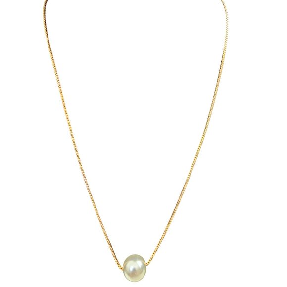 Nordstrom Jewelry - Faux Pearl Pendant Gold Tone Chain Necklace 17"+2" NWOT